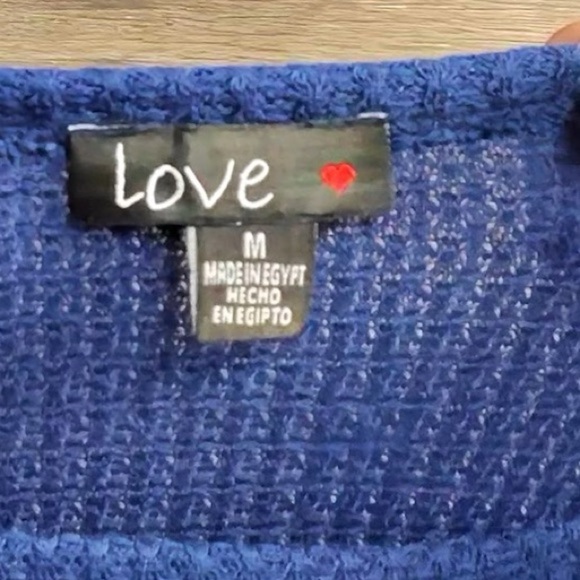 Love Ribbed Blue Long Sleeve Top with Button Detail - Picture 5 of 6